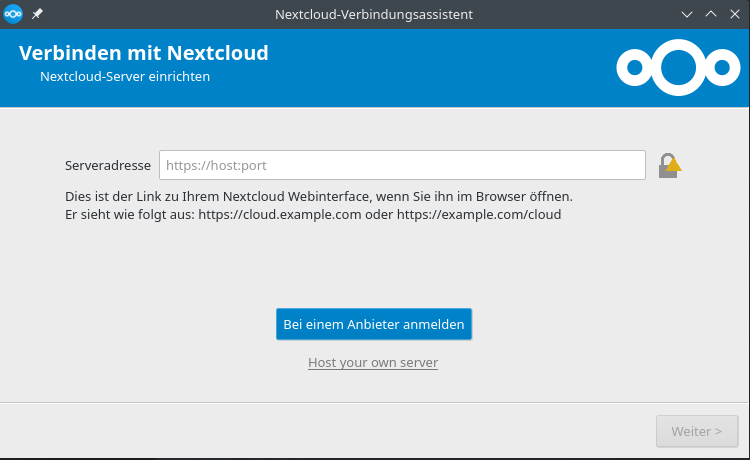 ucloud4schools - Anmeldung Desktop - NextCloud - Schritt2 Servereingabe