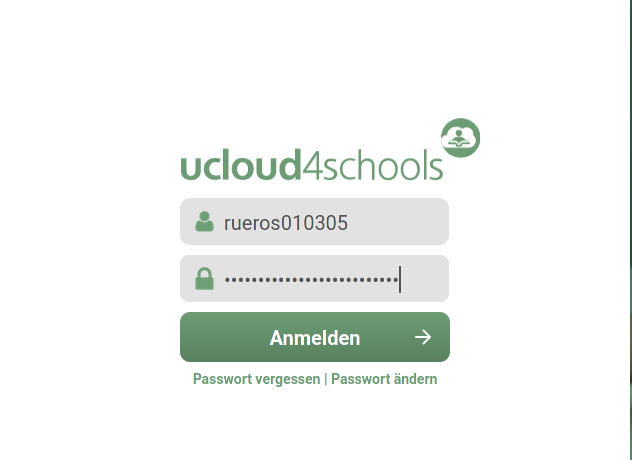 ucloud4schools - Anmeldung Desktop - NextCloud - Schritt4 Anmeldedaten eingeben erledigt